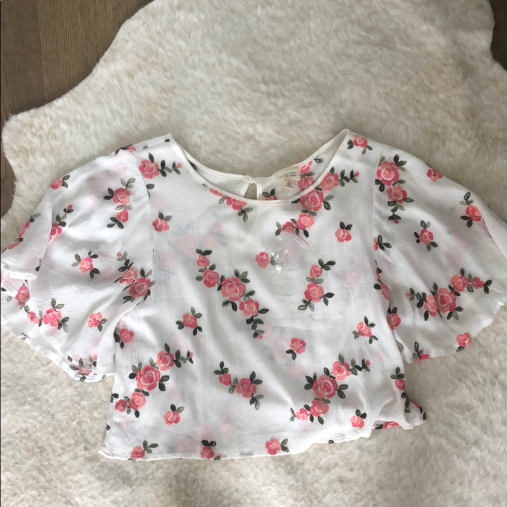 Flowy rose bud top